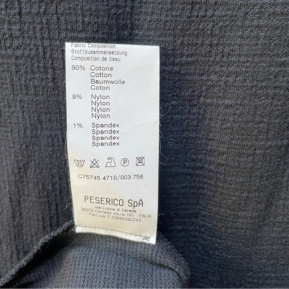 Peserico Textured Charcoal Gray Black Short Sleeve Zip Back Mini Dress Size S - Picture 6 of 9